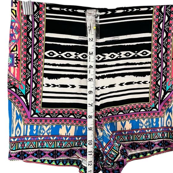 Flying Tomato Shorts Womens S Multicolor Tribal Aztec High Waisted Boho Festival - Picture 7 of 11